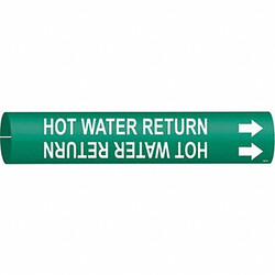Brady Pipe Marker,Hot Water Return,11/16in H  4337-A