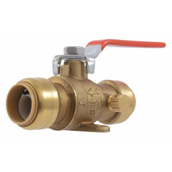 Sharkbite Manual 2-Way Ball Valve,Push,Brass 24616LFG