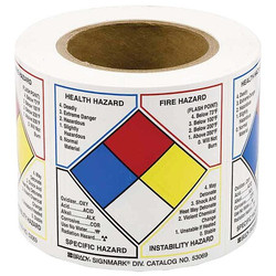 Brady Right-to-Know Label,4"H,4"W,PK500 53069