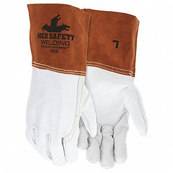Mcr Safety Welding Leather Glove,Beige/Brown,L,PK12  4955L
