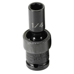 Grey Pneumatic Impact Socket,1/4",1/4"D,Univ 6pt. 908US