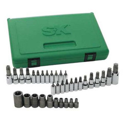 Sk Professional Tools Socket Bit Set, Steel,  DrSz 1/4 in  19763