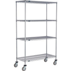 Nexel 4 Shelf Truck Nexelate 24""W x 21""D x 60""H Polyurethane Swivel Casters