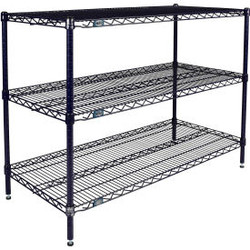 Nexel 3 Shelf Nexelon Blue Wire Shelving Unit Starter 30""W x 18""D x 34""H