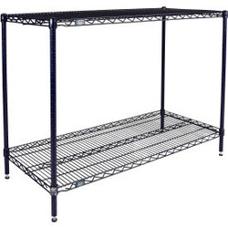 Nexel 2 Shelf Nexelon Blue Wire Shelving Unit Starter 24""W x 14""D x 34""H