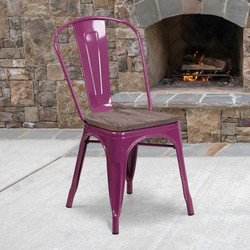 Flash Furniture Metal Chair,Purple ET-3534-PUR-WD-GG