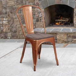 Flash Furniture Metal Chair,Copper ET-3534-POC-WD-GG