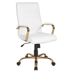 Flash Furniture Executive Swivel Office Chair GO-2286H-WH-GLD-GG