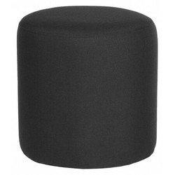 Flash Furniture Pouf,Barrington Round,Black Fabric QY-S10-5001-1-BK-GG