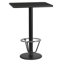 Flash Furniture Table-RD Base,Laminate Blk,24"X30" XU-BLKTB-2430-TR18B-3CFR-GG