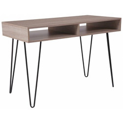 Flash Furniture Computer Table,Black,Metal,Legs,Oak NAN-JH-1758-GG