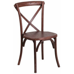 Flash Furniture Chair,Cross Back,Mahogany Wood XU-X-MAH-GG