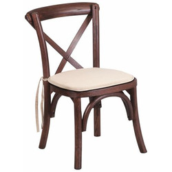 Flash Furniture Chair,Kids,Mahogany,Cross Back,Cushion XU-X-MAH-KID-NTC-GG