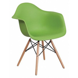 Flash Furniture Chair,Plastic,Wood,Alonza Series.Green FH-132-DPP-GN-GG