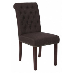 Flash Furniture Parsons Chair,Rolled Back,Brown Fabric BT-P-BRN-FAB-GG