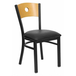 Flash Furniture Circle Chair,Blk/Natural,Blk Vinyl Seat XU-DG-6F2B-CIR-BLKV-GG