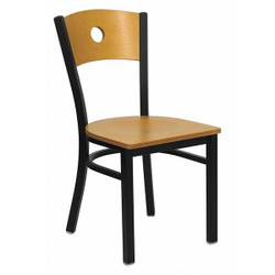 Flash Furniture Circle Chair,Blk/Natural,Nturl Wood Seat XU-DG-6F2B-CIR-NATW-GG