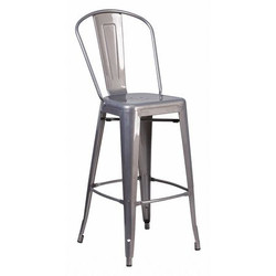 Flash Furniture Metal Indoor Stool,Backless,Clear,30" XU-DG-TP001B-30-GG
