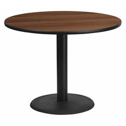 Flash Furniture Walnut Lmnt Table Top,Round w/Base,42" XU-RD-42-WALTB-TR24-GG