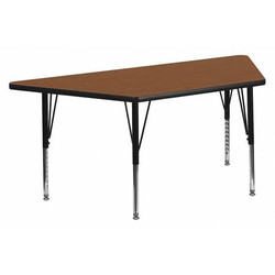 Flash Furniture Activity Table,Trapezoid,Oak,30"x60" XU-A3060-TRAP-OAK-H-P-GG