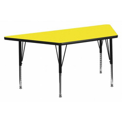 Flash Furniture Activity Table,Trapezoid,Yl,25"x46" XU-A2448-TRAP-YEL-H-P-GG
