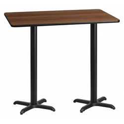 Flash Furniture Walnut Table,Rectangle w/X-Base,30"x60" XU-WALTB-3060-T2222B-GG
