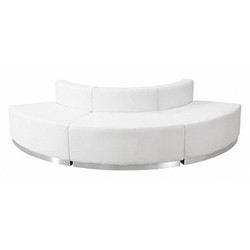 Flash Furniture Reception Set,3 pcs.,White Leather ZB-803-800-SET-WH-GG