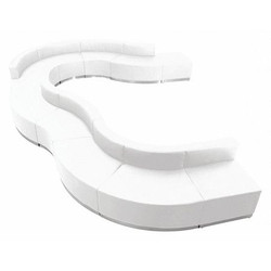 Flash Furniture Reception Set,11 pcs.,White Leather ZB-803-570-SET-WH-GG