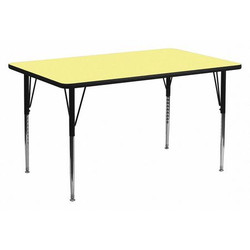 Flash Furniture Activity Table,Rect,Yellow,30"x72" XU-A3072-REC-YEL-T-A-GG