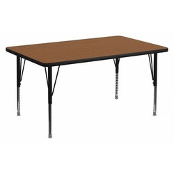 Flash Furniture Activity Table,Rectangle,Oak,36"x72" XU-A3672-REC-OAK-H-P-GG