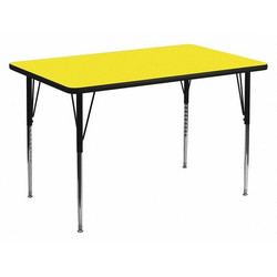 Flash Furniture Activity Table,Rect,Yellow,36"x72" XU-A3672-REC-YEL-H-A-GG