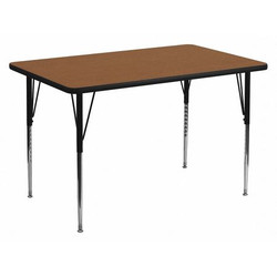 Flash Furniture Activity Table,Rectangle,Oak,36"x72" XU-A3672-REC-OAK-H-A-GG