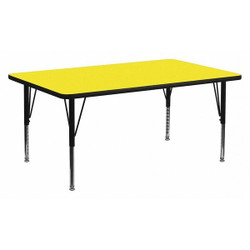 Flash Furniture Activity Table,Rect,Yellow,24"x60" XU-A2460-REC-YEL-H-P-GG