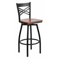 Flash Furniture Swivel Batstool,X Back,Cherry Seat XU-6F8B-XSWVL-CHYW-GG