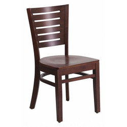 Flash Furniture Wood Dining Chair,Walnut,Slat Back XU-DG-W0108-WAL-WAL-GG