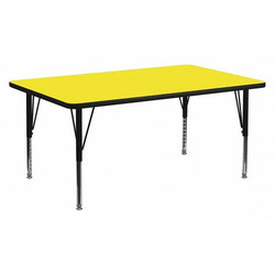 Flash Furniture Activity Table,Rect,Yellow,30"x72" XU-A3072-REC-YEL-H-P-GG