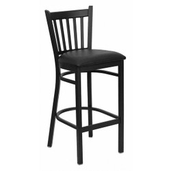 Restaurant Stool,Vertical Back,Blk Seat