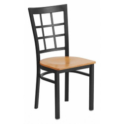 Flash Furniture Restaurant Chair,Window Bck,Natural Seat XU-DG6Q3BWIN-NATW-GG