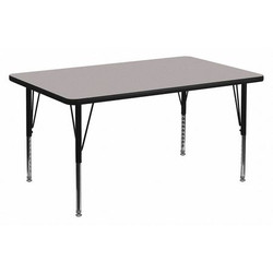 Flash Furniture Activity Table,Rectangle,Gray,36"x72" XU-A3672-REC-GY-H-P-GG