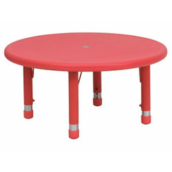 Flash Furniture Preschool Activity Table,Red,33" YU-YCX-007-2-ROUND-TBL-RED-GG