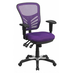 Flash Furniture Mid-Back Task Chair,Adj. Arms,Purple HL-0001-PUR-GG