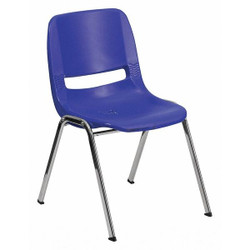 Flash Furniture Stach Chair,Navy w/Chrome Frame,16"H RUT-16-NVY-CHR-GG