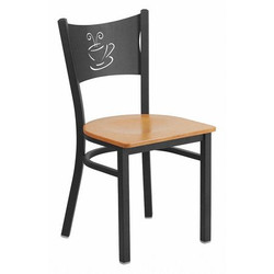 Flash Furniture Restaurant Chair,Blk Coffee,Nat Seat XU-DG-60099-COF-NATW-GG