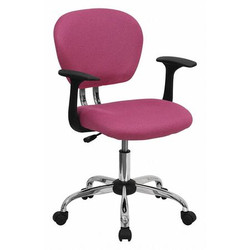 Flash Furniture Mid-Back Task Chair,Pink H-2376-F-PINK-ARMS-GG
