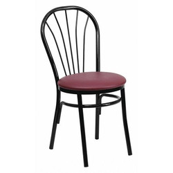 Flash Furniture Fan Chair Burgundy Seat,Black Frame XU-698B-BGV-GG