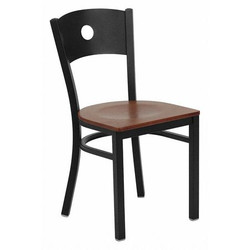 Flash Furniture Blk Circle Restaurant Chair,Cherry Seat XU-DG-60119-CIR-CHYW-GG