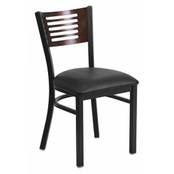 Flash Furniture Slat Chair,Black/Walnut,Black Seat XU-DG-6G5B-WAL-BLKV-GG