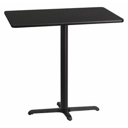 Flash Furniture Black Laminate Table Top,X-Base,30"x42" XU-BLKTB-3042-T2230B-GG