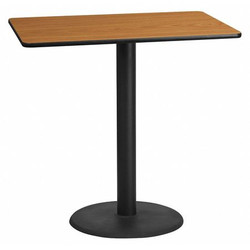 Flash Furniture Ntural Lam Table,Rect w/Rnd Base,30"x48" XU-NATTB-3048-TR24B-GG