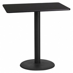 Flash Furniture Blk Laminate Table Top,Rnd Base,24"x42" XU-BLKTB-2442-TR24B-GG